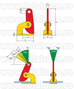 cleste cu maner pentru ridicare orizontala iph10je, 3t, 60 120 mm (copie)